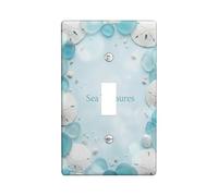 Sand Dollar - Placa de cubierta para interruptor de luz, carcasa de vidrio de mar costero, color aguamarina de verano, tamaño estándar, cubierta de interruptor de luz para el hogar, sala de estar