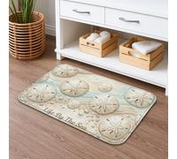 Sand Dollar - Tapete de baño de secado rápido, inspirado en las olas del océano, absorbente, antideslizante, tapete de ducha de franela de verano, lavable, para baño, 20 x 32 pulgadas