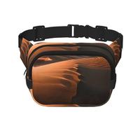 Sand Dunes - Riñonera cuadrada de doble capa con estampado de dunas de arena, unisex, para viajes y entrenamiento, Negro -, Talla única