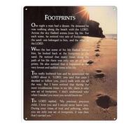 Sand Footprints Quote Tin Sign Vintage Decor For Bedroom Pub 8x12 Inch