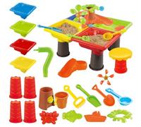 Sand Table, Sandbox Toys, 17.72x17.72x13.78 Inch Sensory Water Activity Center Playset with Tools and Molds, Educational Summer Toys for Kids Backyard Garden Beach Camping Pool
