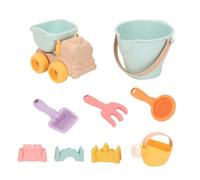 Sand Toys - Beach Bucket and Shovel Playset, Portable Pail and Spades with Mesh Bag, Sensory Play Sandbox Kit, Heavy Duty Castle Molds, Outdoor Adventure Gear for Boys Girls