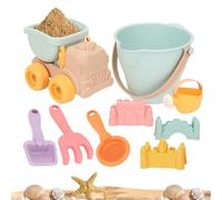 Sand Toys Beach Game - Bucket & Shovel Playset Kids Beach Toy Set with Bucket Shovel Rake Sieve Sand Molds Water Bottle For Boys Girls Preschoolers Summer