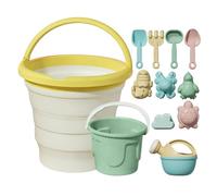 Sand Toys For Kids - Foldable Bucket Rake Mold Playset | 13 Piece Colorful Kids Beach Toys | Travel Sand Play Set For Ages 3 and Up Children Yard Travel Vacation Outdoor Backyard Games