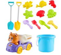 Sand Toys Set, 14 Pieces Colorful Sandbox Building Kit, Beach Sandbox Toys for Boy Teens Educational Outdoor Play Set for Kindergarten School Nursery Backyard Yard Birthday Party Home Use