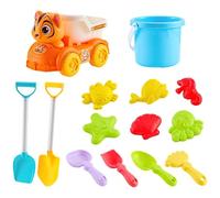 Sand Toys Set - 14-Pieces Colorful Sandbox Building Kit, Outdoor Construction Tools with Geometric Molds, Interactive Beach Gear, Summer Play Set for Boys Children Teens