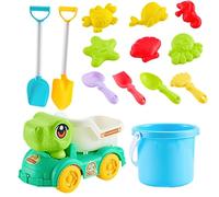 Sand Toys Set - 14-Pieces Colorful Sandbox Building Kit, Outdoor Construction Tools with Geometric Molds, Interactive Beach Gear, Summer Play Set for Boys Children Teens