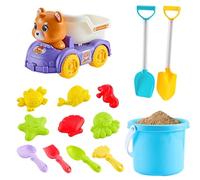 Sand Toys Set - 14-Pieces Sandbox Kit, Portable Beach Construction Gear, Colorful Molds Bucket Shovel | Creative Sandbox Toys For Kids Boys Children Teens Adult Kindergarten School Nursery