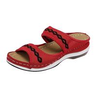 Sandale femme Chaussures pour femme Sandales de cuña confortables FONDO FLEXIBLE Sandalias bohemias huecas transpirables Cómodas Punta abierta de Plage Sandale femme ante vintage con tacón cuadrado