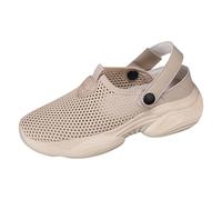 Sandales d'été pour femmes en tricot respirantes à bout fermé avec plateforme décontractée pour activités de plage yoga et en plein air