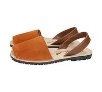 SANDALI 969 Menorquinas de Piel para Mujer y Hombre, Unisex, diseño clásico de Serraje en Color marrón, Hechas en España Mujer Serraje Cuero 36