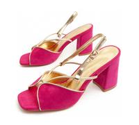 Sandalia Con Tacon Para Mujer. Montevita Sanndal6 91762 Fuxia