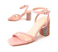 Sandalia Con Tacón Para Mujer. Montevita Sanndarey7 90508 Rosa