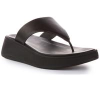 Sandalía De Cuero Para Mujer Fitflop Toe Post F Mode Luxe Negro EU 36-42