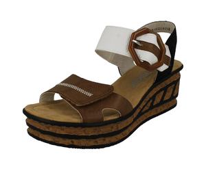 Sandalia De Cuña Con Detalle De Hebilla Rieker Para Dama 68176