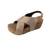 Sandalia de cuña genérica Mujer Verano Espartano - Sandalias Retro Tendencia Claquetas Plataforma De Gran Tamaño Y Elegancia Zapatos Ortopedico Minimalista Clásico Zapatos Cuero Relajación, blanco, 43