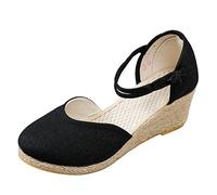 Sandalia De Cuna Para Mujer Moda Zapatos Playa Sandalias Planas/CuñA Bohemias Romanas Casual Caminar Boda Fiesta