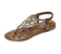 Sandalia Deportiva Mujer Sandalias Planas Negras Sandalias Bohemias,de Playa,Chanclas,de Tanga Glamorosas Para Mujer,Sandalia Ortopedica (Bronze,42)
