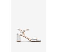 Sandalia en piel metalizada Plata 40