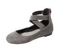 Sandalia genérica cómoda para caminar - Sandalias ortopédicas planas para mujer verano al aire libre caminando desnudo pies con plataforma Color sólido/liso confort zapatos, gris, 42 EU