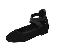 Sandalia genérica cómoda para caminar - Sandalias ortopédicas planas para mujer verano al aire libre caminando desnudo pies con plataforma Color sólido/liso confort zapatos, Negro , 40 EU