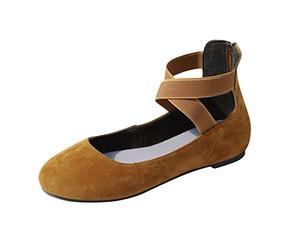 Sandalia genérica cómoda para caminar - Sandalias ortopédicas planas para mujer verano al aire libre caminando desnudo pies con plataforma Color sólido/liso confort zapatos, marrón, 41 EU