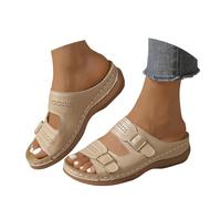 Sandalia genérica para mujer cómoda desnuda confort plataforma zapatos de playa antideslizantes transpirables tanga punta abierta vintage chancla mujeres baratos proteger tobillos suelas gruesas