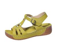 Sandalia genérica para mujer, cómoda para mujer, zapatos de playa y hebilla de piel sintética con suela antideslizante, para uso diario, paseos, senderismo y veladas de verano, verde, 41 EU