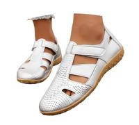 Sandalia genérica para mujer cuña mulas verano confort y desnudos plataforma zapatos zapatillas de deporte cerradas bocadillo zapatos casuales verano ligero cuero antideslizante, plata, 37 EU