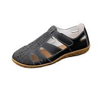 Sandalia genérica para mujer cuña mulas verano confort y desnudos plataforma zapatos zapatillas de deporte cerradas bocadillo zapatos casuales verano ligero cuero antideslizante, Z Negro, 41 EU