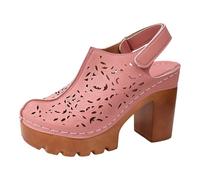 Sandalia genérica para mujer tops gruesos para mujer, punta abierta, zapatos de boda y cortejo nupcial sandalias mujer verano suelas cuñas Sandale mujer de temporada media, rosa, 37.5 EU