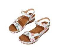 Sandalia genérica para mujer verano chic y cómodo sandalias de mujer verano cuña entre dedos desnudos pies boca de pescado tapete de gran tamaño casual chanclas plataforma ligera sandalias 36-43, rosa