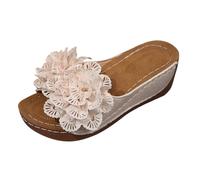 Sandalia genérica para mujer verano playa - Sandalia para mujer cómoda compensada zapatos flor desnuda elegante y elegante plataforma de mula zapatos casuales sandalette vacaciones mulas transpirable