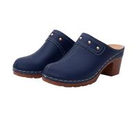 Sandalia genérica para mujer, verano, punta cerrada - Mule Compensee para mujer, cómodas sandalias de tacón bloque mulas de playa, vacaciones, zapatos antideslizantes, zuecos ortopédicos, zapatos de