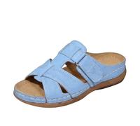 Sandalia genérica para mujer y tacón cuñas - Mulas para mujer, punta abierta, zapatos de playa, verano, sandalias de moda desnuda, pies calados, transpirables, zapatos casuales, mula, puntera redonda
