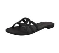 Sandalia GUESS Elyho plana para mujer, Negro 001, 41 EU