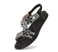 Sandalia Marron Mujer-Sandalias Planas con Purpurina para Mujer, Elegantes Sandalias De Verano con Diamantes De ImitacióN para NiñAs, Zapatos De Verano para Mujer, CóModas Sandalias De Suela Suave