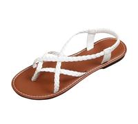 Sandalia Mujer Sandalias Mujer Verano Cómodas, Mulas De Cuero Vintage, Plataforma, Cuentos, Zapatillas Ortopédicas Prima, Zapatillas De Playa De Verano De Talla Savate Mujer Verano, blanco, 42 EU