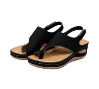 Sandalia Ortopédica Mujer Verano Hallux Valgus, Sandalia Mujer Cómodo Cuentos, Zapatos Ligero Suela Confort Antideslizante Punta Abierta Transpirable, Tobillo, Para Playa Caminar Vacaciones, Negro