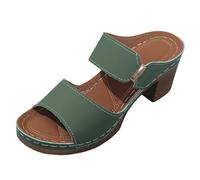 Sandalia Ortopédica Sandalias Confort Mujer Sandalias Mujer Verano Cómodo Ortopédica Para Caminar Zapatos Antideslizante Transpirable Y Pies Bohemia Punta Abierta Con Tacón Plataforma Comfy, verde, 41