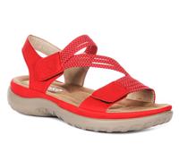 Sandalía Rieker De Cierre De Gancho Y Bucles Para Mujeres En Rojo UK 4 - 8