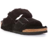 Sandalia Unisex Birkenstock Arizona Split Teddy Rive Logo Ante Negro UK 4-8