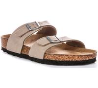 Sandalia Unisex Birkenstock Sydney Bs Slide Con Doble Hebilla En Taupe UK 4 - 8
