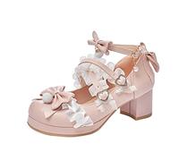 Sandalias 31 Preciosos Zapatos de Princesa para Niños Pequeños/Grandes, Tacón Bajo de 5 cm con Vestido, Zapatos de Princesa de Estilo Medieval para Fiesta, Boda, Zapatillas Antideslizante Niños, Rosa