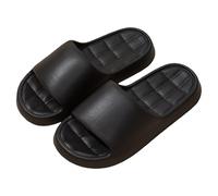 Sandalias acolchadas para mujer, suela gruesa, EVA, puntera abierta, zapatos casuales ligeros de verano para interiores y exteriores, Black, 41.5 EU