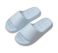 Sandalias acolchadas para mujer, suela gruesa, EVA, puntera abierta, zapatos casuales ligeros de verano para interiores y exteriores, azul celeste, 40.5 EU