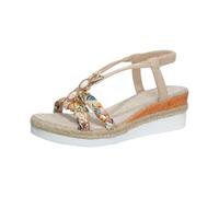 Sandalias Alpargatas Cuñas Mujer Bohemia Punta Abierta de Esparta de Ganchillo Punta Cerrada Cómodas Brida Tobillo Hebilla Ajustable Sandalias para Mujer Cuña Tacón Zapatos de Playa, C Beige, 42 EU