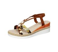 Sandalias Alpargatas Cuñas Mujer Bohemia Punta Abierta de Esparta de Ganchillo Punta Cerrada Cómodas Brida Tobillo Hebilla Ajustable Sandalias para Mujer Cuña Tacón Zapatos de Playa, C marrón., 39 EU