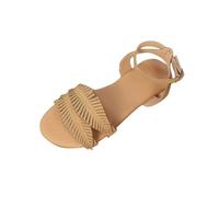 Sandalias Barefoot Mujer Ofertas,Sandalias Planas Mujer Moda Vintage Puntera Abierta Sandalia de Suave Piel Sintética Minimalismo Versátiles Sandals con Decoración de Borlas Elegante Chanclas
