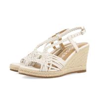 SANDALIAS BLANCAS DE PIEL CON TIRAS Y CUÑA ALTA DE YUTE PARA MUJER GLIDE